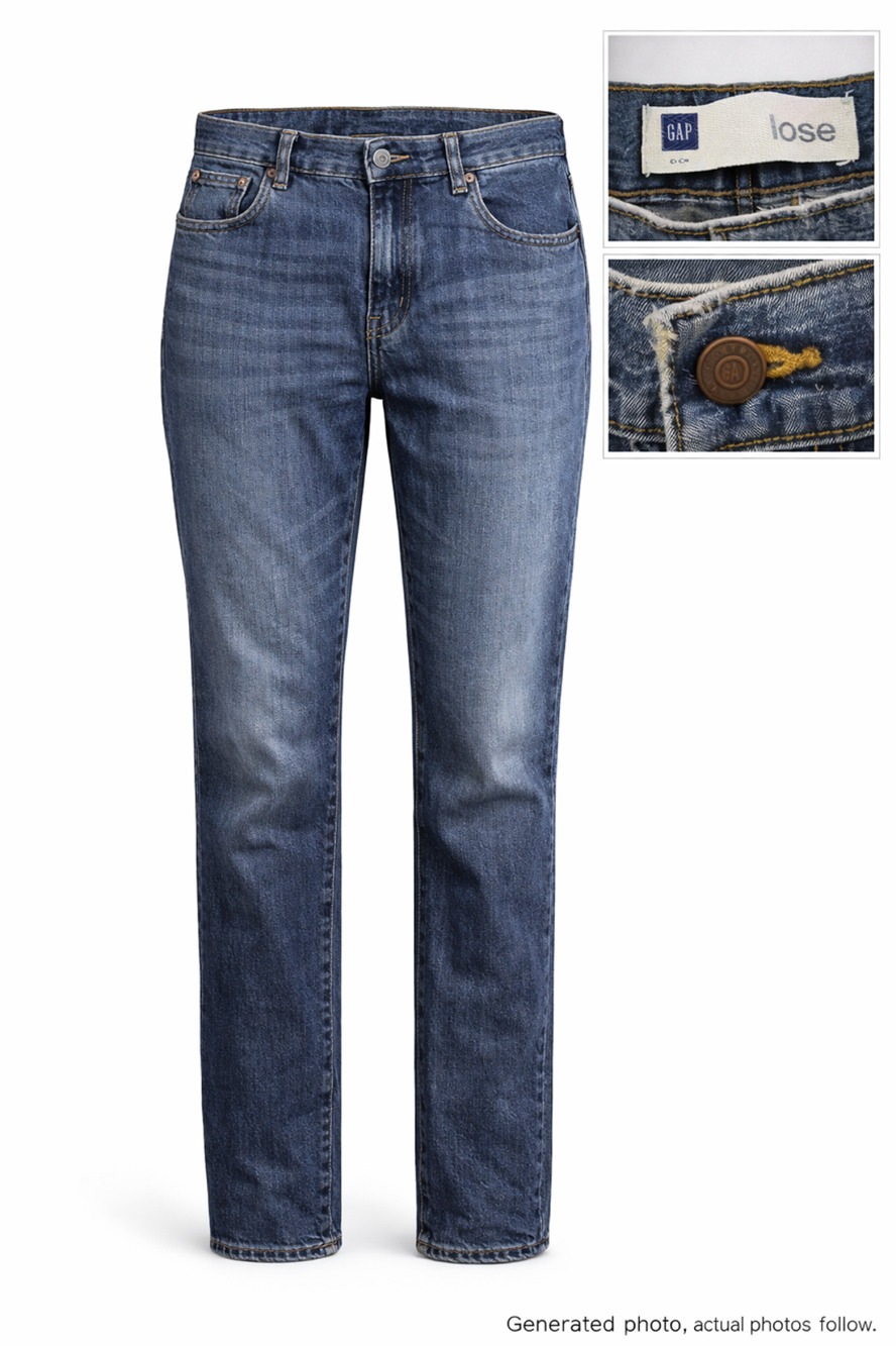 Gap Men's Loose Fit Jeans Blue Denim Baggy Y2K Vintage Style Relaxed